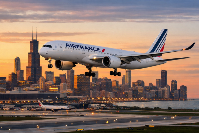 Air France A350 Chicago Flight Return