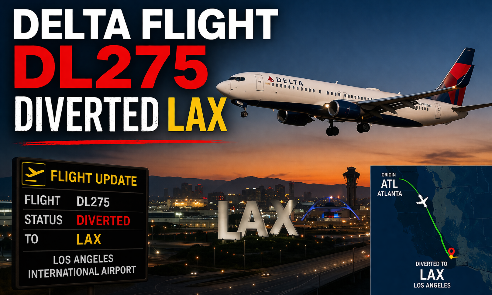 Delta Flight DL275 Diverted LAX