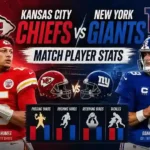 Kansas City Chiefs vs New York Giants Match Player Stats