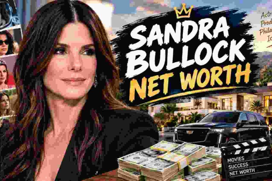 Sandra Bullock at a red carpet event for a Sandra Bullock net worth 2026 article